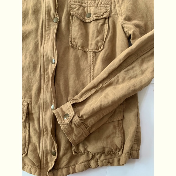 Lucky Brand Live In Love Lightweight Linen Blend Military Style Jacket Size M - Picture 12 of 12